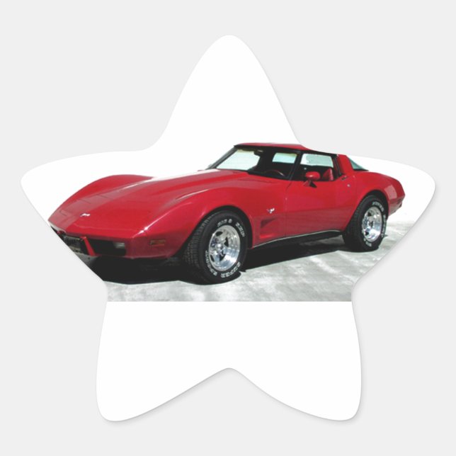Sticker Étoile Ma Corvette rouge de 1979 (Devant)