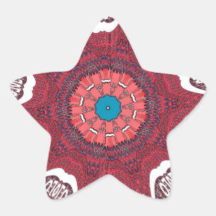 Sticker Étoile Magnifique Belle Sindhi ethnique Tribal Imprimé ve