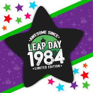Sticker Étoile Magnifique depuis 1984 Leap Année Jour Février 29 
