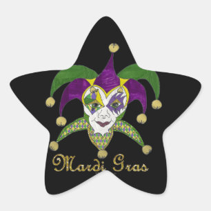Sticker Étoile Masque coloré Mardi Gras Jesters