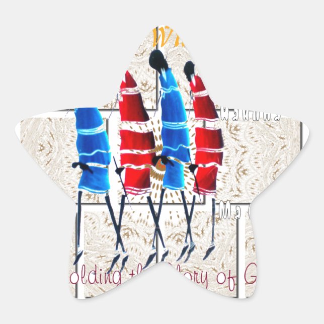 Sticker Étoile Massai Morans art chrétien Imprimer (Devant)