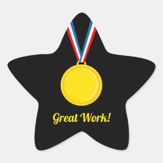 Sticker Étoile Médaille d'or du grand travail Prix de l'école rou