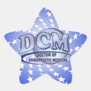 STICKER ÉTOILE MÉDECIN DCM MÉDECIN CHIROPRATIQUE LOGO BLEU