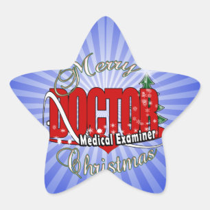 STICKER ÉTOILE MÉDECIN DE NOËL EXAMINATEUR MÉDICALE