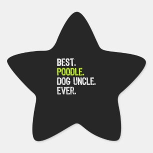 Sticker Étoile Meilleur oncle de chien de caniche jamais   Cadeau