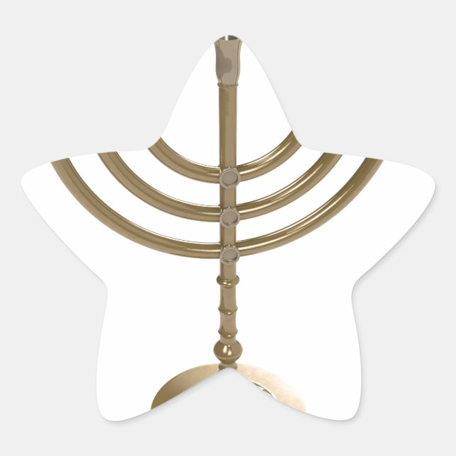Sticker Étoile menorah or (Devant)