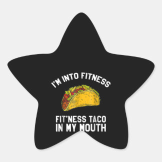 Sticker Étoile Mens Ness Faco Drôle Mexicain Gym Taco Amateurs