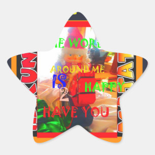 Sticker Étoile Merry Christmas The world around me is happy to ha