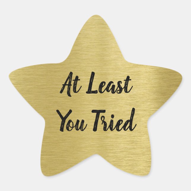 Sticker Étoile Message personnalisé Gold Star avec Parties scinti (Devant)