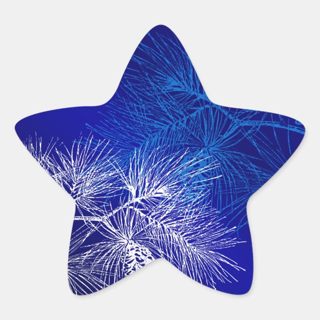 Sticker Étoile Modèle Motif de pin bleu blanc (Devant)