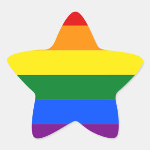 Sticker Étoile Mois gay pride LGBT Rainbow Stripes colorées