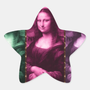 Sticker Étoile Mona Lisa Poster de animal rose rose violet