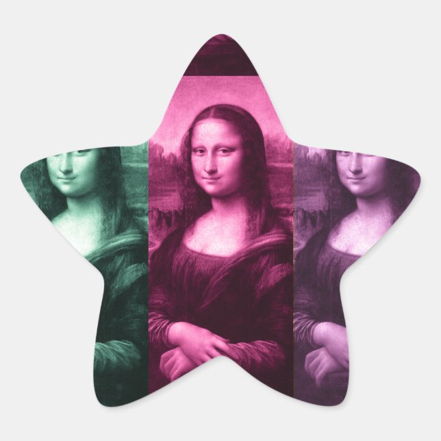 Sticker Étoile Mona Lisa Rose vert violet (Devant)
