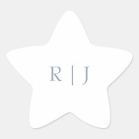Monogramme bleu poussiéreux Initiales Mariage mini