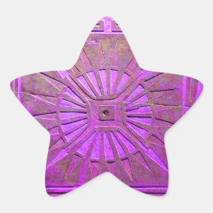 Sticker Étoile MONOGRAMME DE L'ÉTOILE DU MATIN, violet rose, viol
