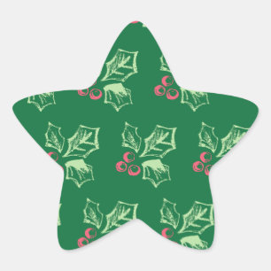 Sticker Étoile Motif Chalk Mistletoe