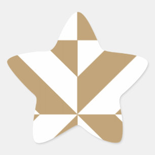 Sticker Étoile Motif de cube géométrique Brown
