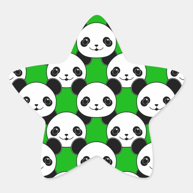 Sticker Étoile Motif de l'ours Kawaii Panda (Devant)