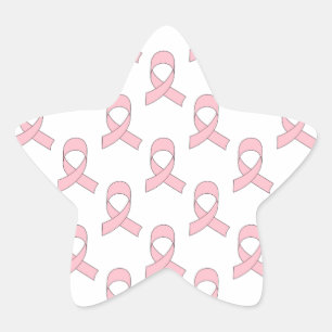 Sticker Étoile Motif de ruban rose
