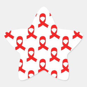 Sticker Étoile Motif de ruban rouge