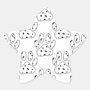 Sticker Étoile Motif Empreinte de patte dalmate