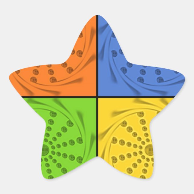 Sticker Étoile Motif en tissu égyptien sans couture (Devant)