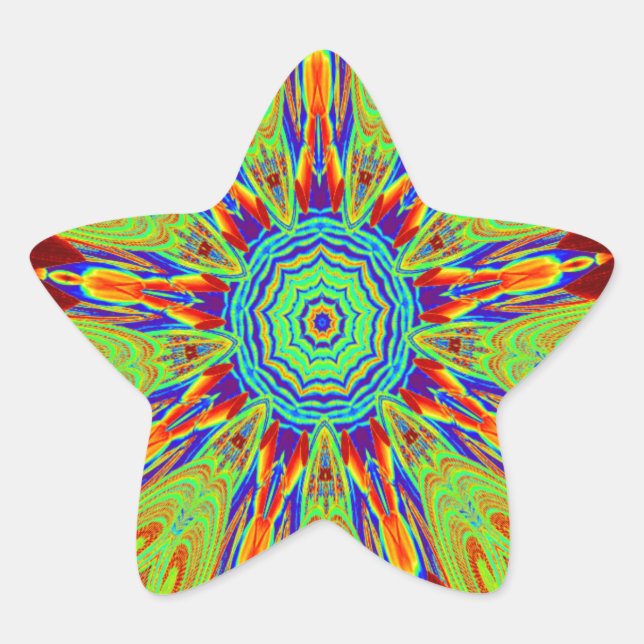 Sticker Étoile Motif ethnique d'Asie africaine (Devant)