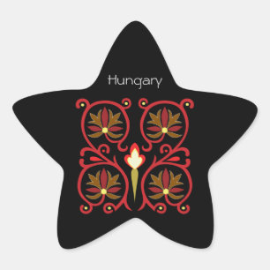 Sticker Étoile Motif floral hongrois vintage