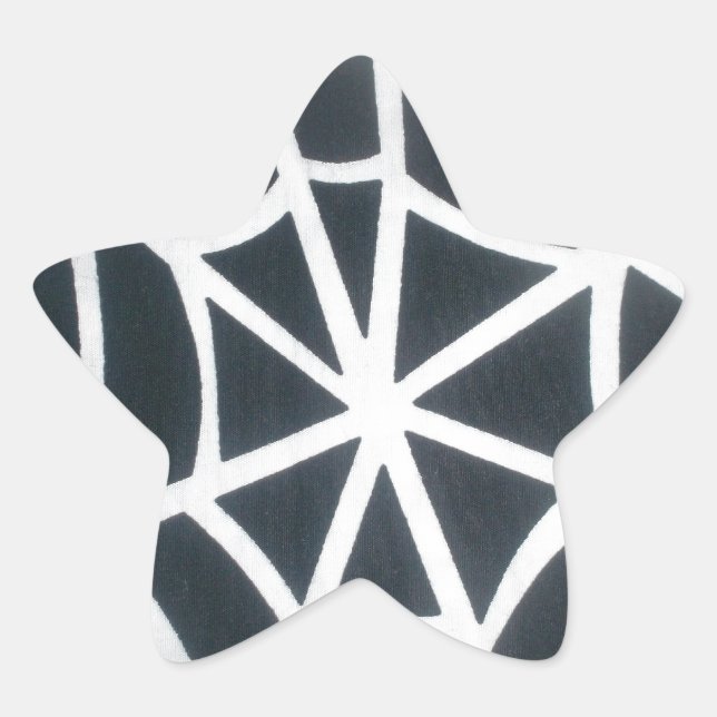 Sticker Étoile Motif géométrique Gras noir et blanc Spider Web (Devant)