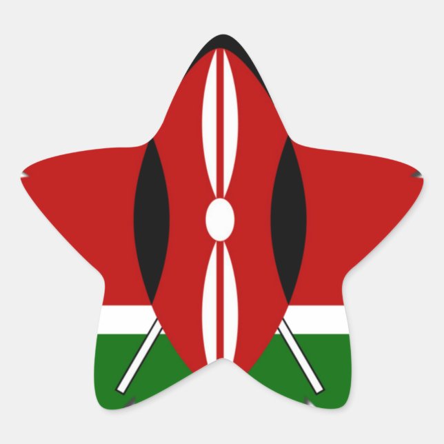 Sticker Étoile Motif kenyan rond : un symbole national (Devant)