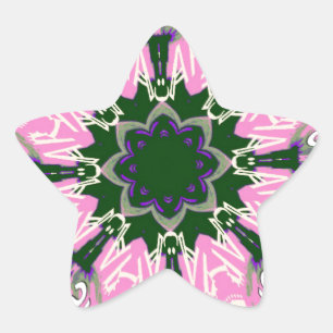 Sticker Étoile Motif Motif Monogramme noir et rose joli