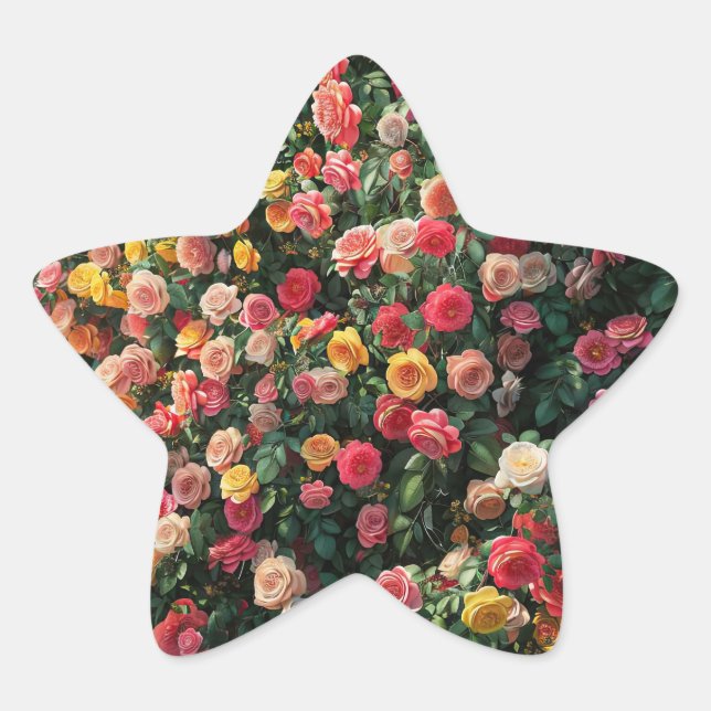 Sticker Étoile mur de fleurs (Devant)
