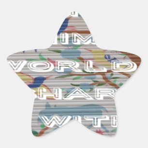 Sticker Étoile My Animal World : Belle conception d'arbre et d'oi