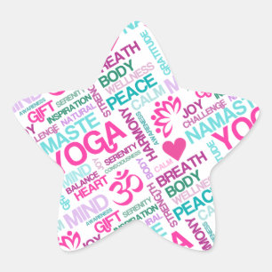 Sticker Étoile Namaste, Paix et Harmonie rose YOGA Motif