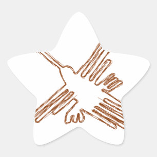 Sticker Étoile Nazca Lines Hummingbird Sketch