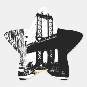 Sticker Étoile New York City Nyc Yellow Taxi Pop Art
