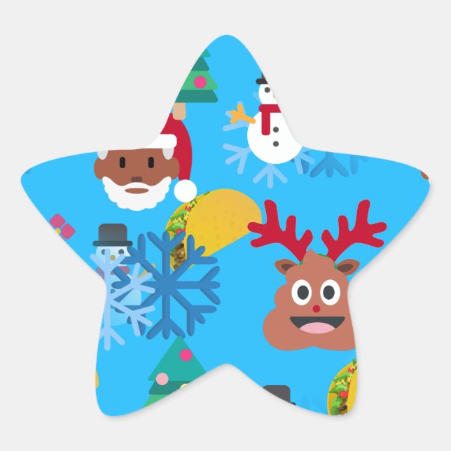 Sticker Étoile Noël noir père Noël (Devant)