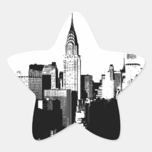 Sticker Étoile Noir et blanc New York City