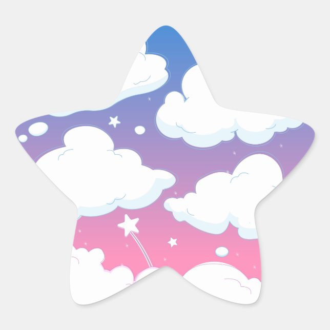 Sticker Étoile nuages  (Devant)