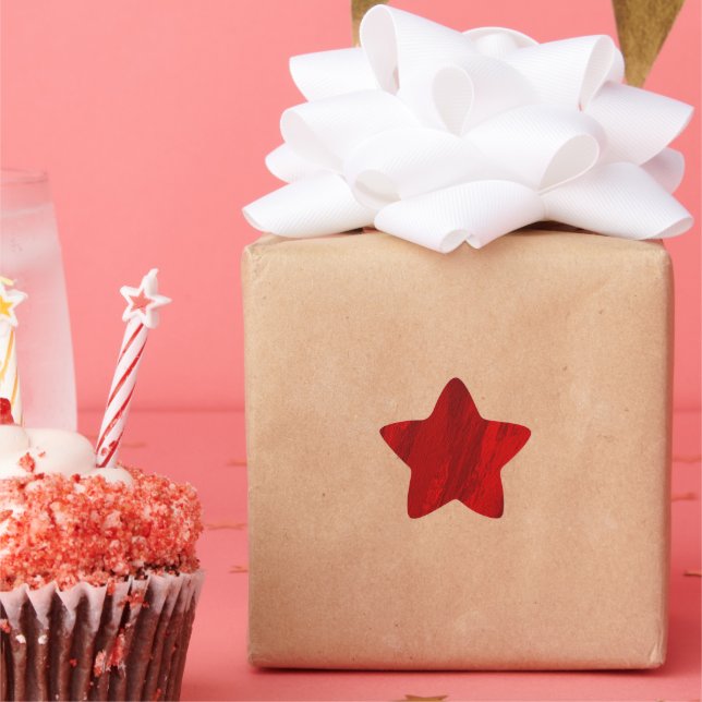 Sticker Étoile nuances diagonales Abstraites de rouge (Fête)