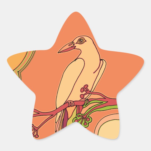 Sticker Étoile Oiseaux lunaires (Devant)