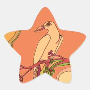 Sticker Étoile Oiseaux lunaires