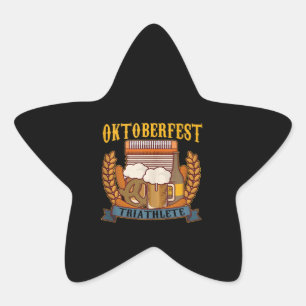 Sticker Étoile Oktoberfest Triathlète Cool Athlete Bière Boire