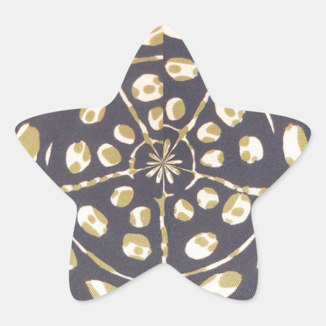 Sticker Étoile Olive Green Polka Point Radial Motif Art Imprimer (Devant)