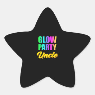 Sticker Étoile Oncle de la fête   Retro 80s Anniversaire Groupe