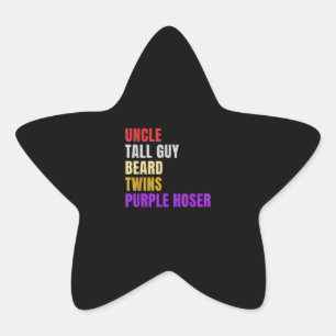 Sticker Étoile Oncle Tall Guy Beard Twins Purple Hoser Objets