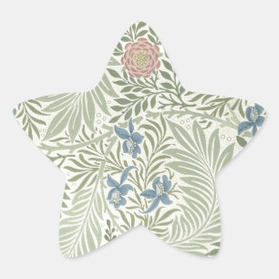 Sticker Étoile Papier peint floral de William Morris Larkspur