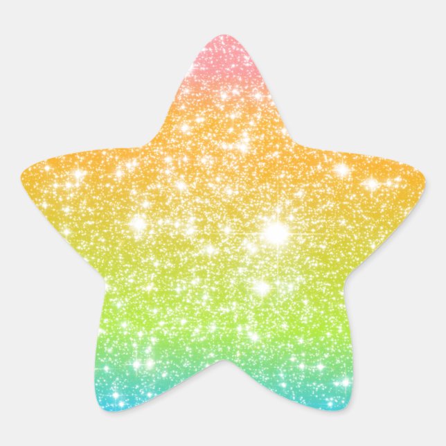 Sticker Étoile Parties scintillant astrale Pastel Rainbow (Devant)