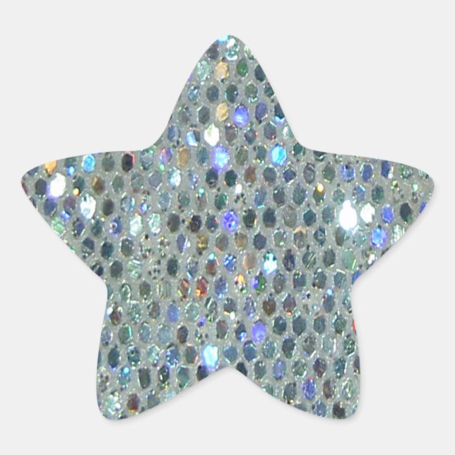 Sticker Étoile Parties scintillant brillante en argent brillant (Devant)