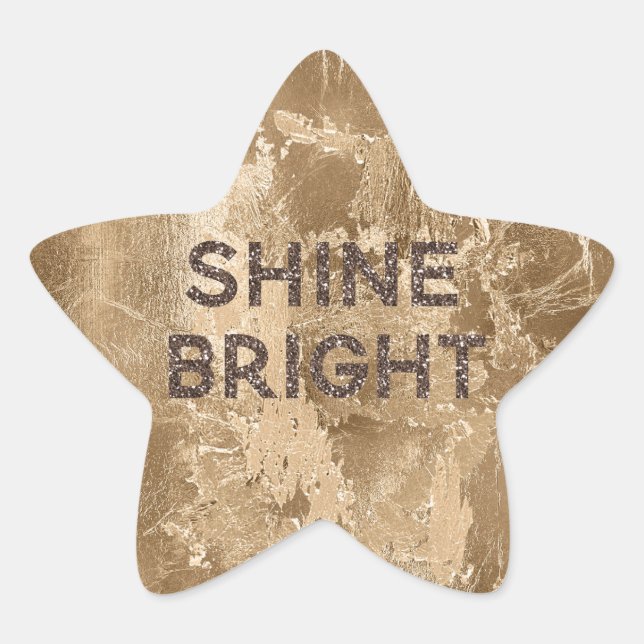 Sticker Étoile Parties scintillant brillante en bronze chic (Devant)